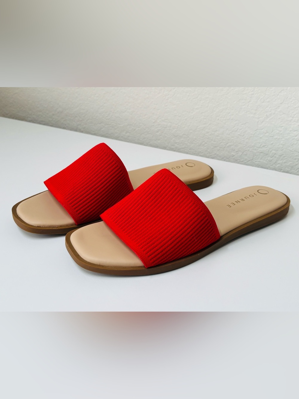 Journee Collection Prisilla Slide Sandals Women's Red Size US 8